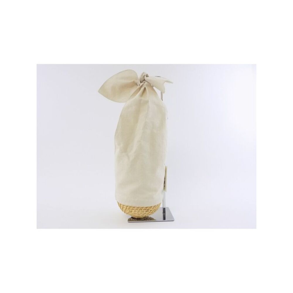 Emily Levine Women's Beige Canvas Knot Wicker Base Adjustable Strap